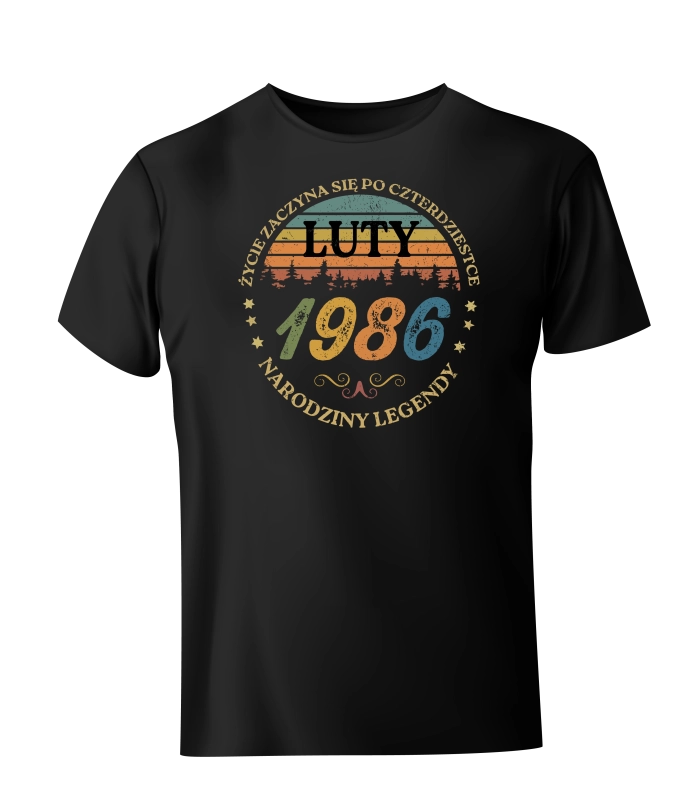 Koszulka Życie zaczyna się po czterdziestce 1986 luty - Ermodo.pl