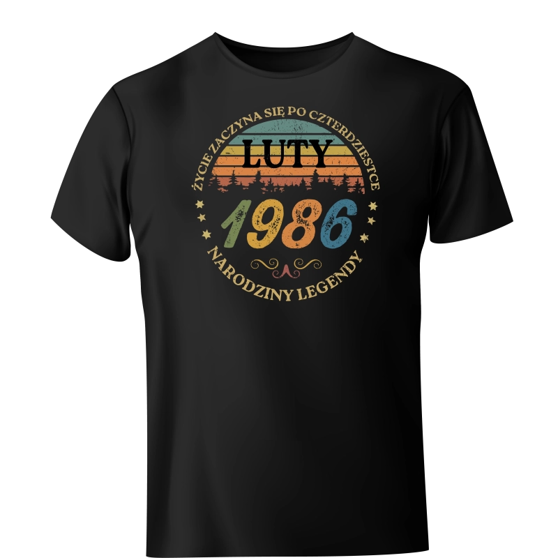 Koszulka Życie zaczyna się po czterdziestce 1986 luty - Ermodo.pl