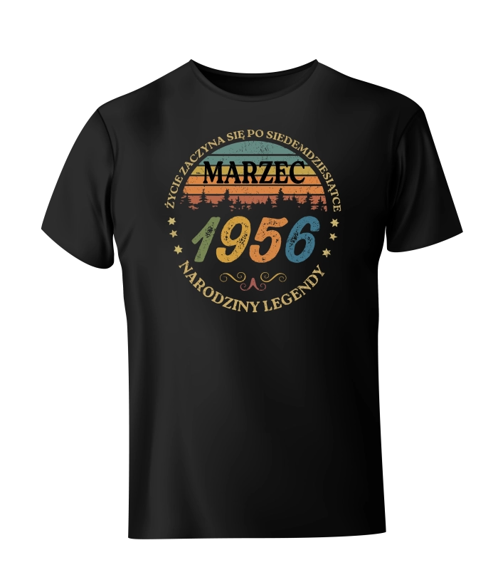 Koszulka Życie zaczyna się po siedemdziesiątce 1956 marzec