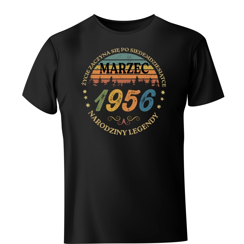 Koszulka Życie zaczyna się po siedemdziesiątce 1956 marzec