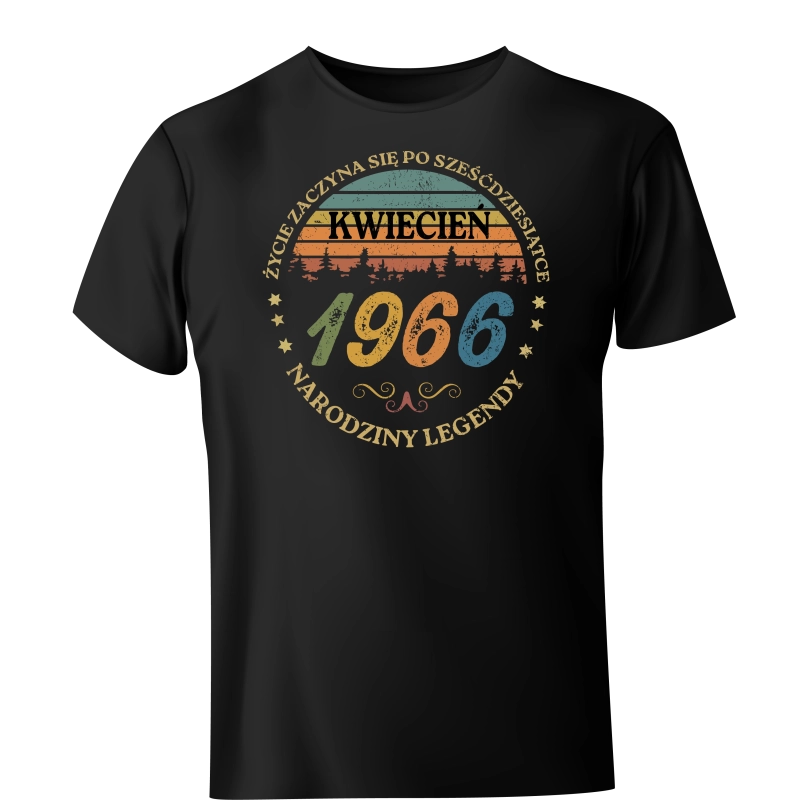 Koszulka Życie zaczyna się po sześćdziesiątce 1966 kwiecień