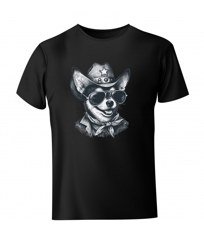 Koszulka męska Chihuahua Cowboy Sheriff Western