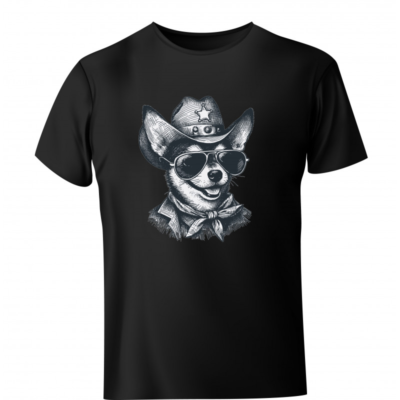 Koszulka męska Chihuahua Cowboy Sheriff Western