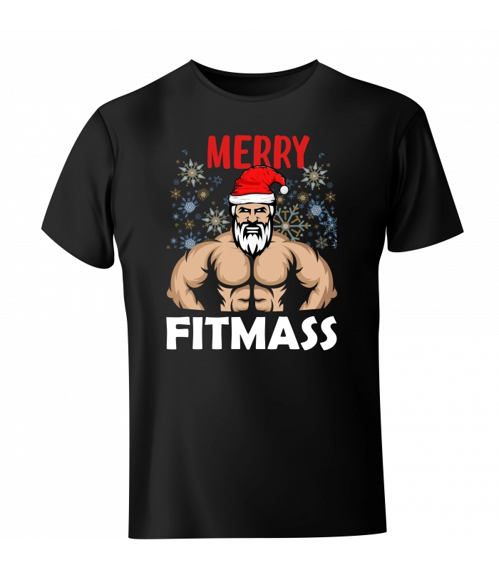 Koszulka Świąteczna Santa Gym Merry Fitmass