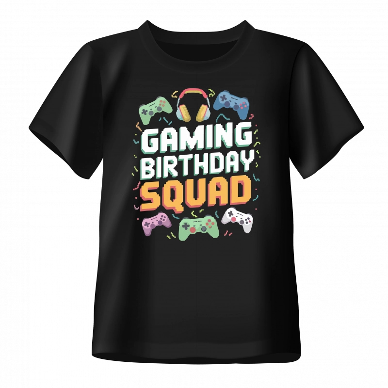 Koszulka dziecięca gaming birthday squad