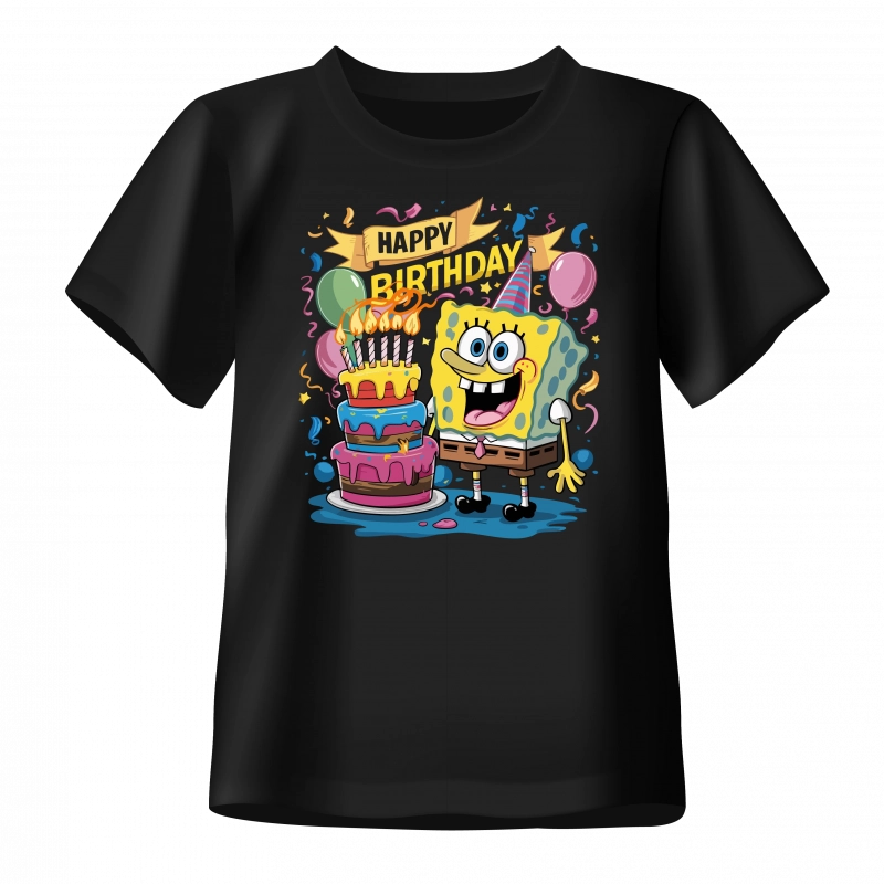 Koszulka dziecięca happy birthday SpongeBob